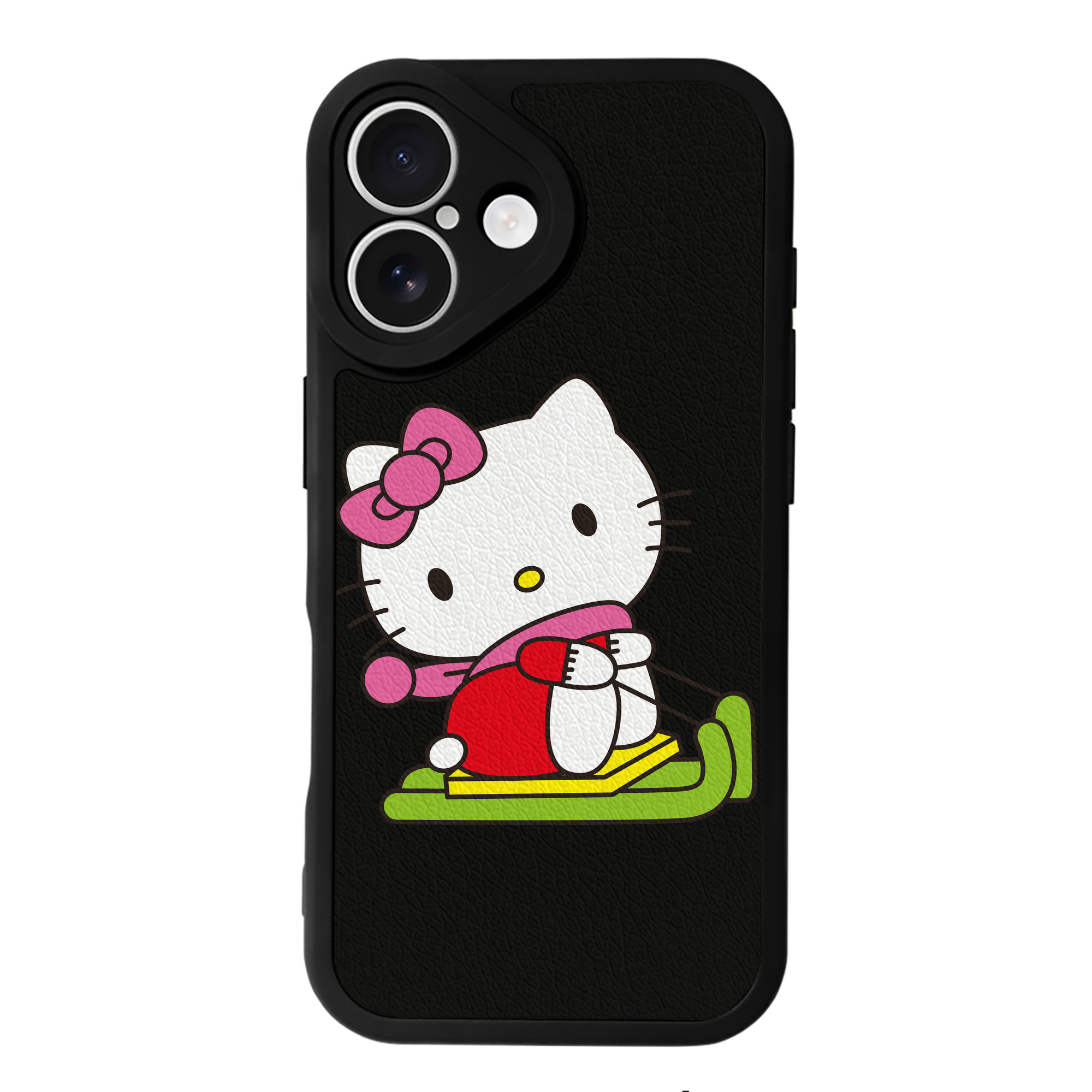 （画像用） Hello Kitty ハローキティ 【iPhone 16シリーズ対応】シリコンスマホケース（レザー調） 材質：シリコン